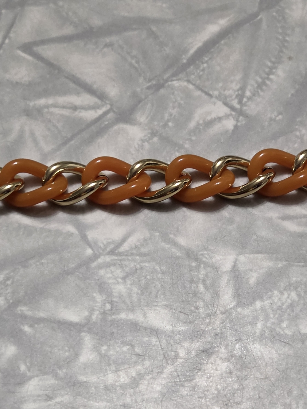 Rustic Cuff Bracelet Orange And Gold Tone Curb Toggle
